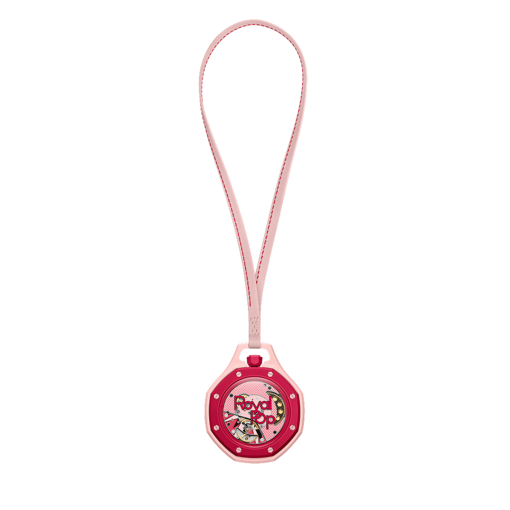 Swatch x AP Royal Pop Pink Dial Pink Leather Strap Watch for Women - Otto Rosso
