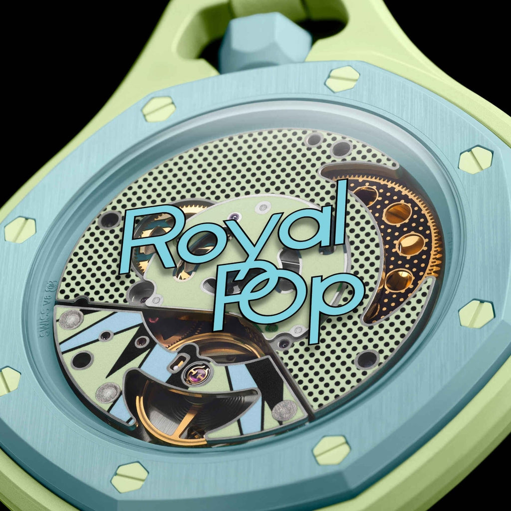 Swatch x AP Royal Pop Lime Green Dial Lime Green Leather Strap Watch for Men - Blaue Acht