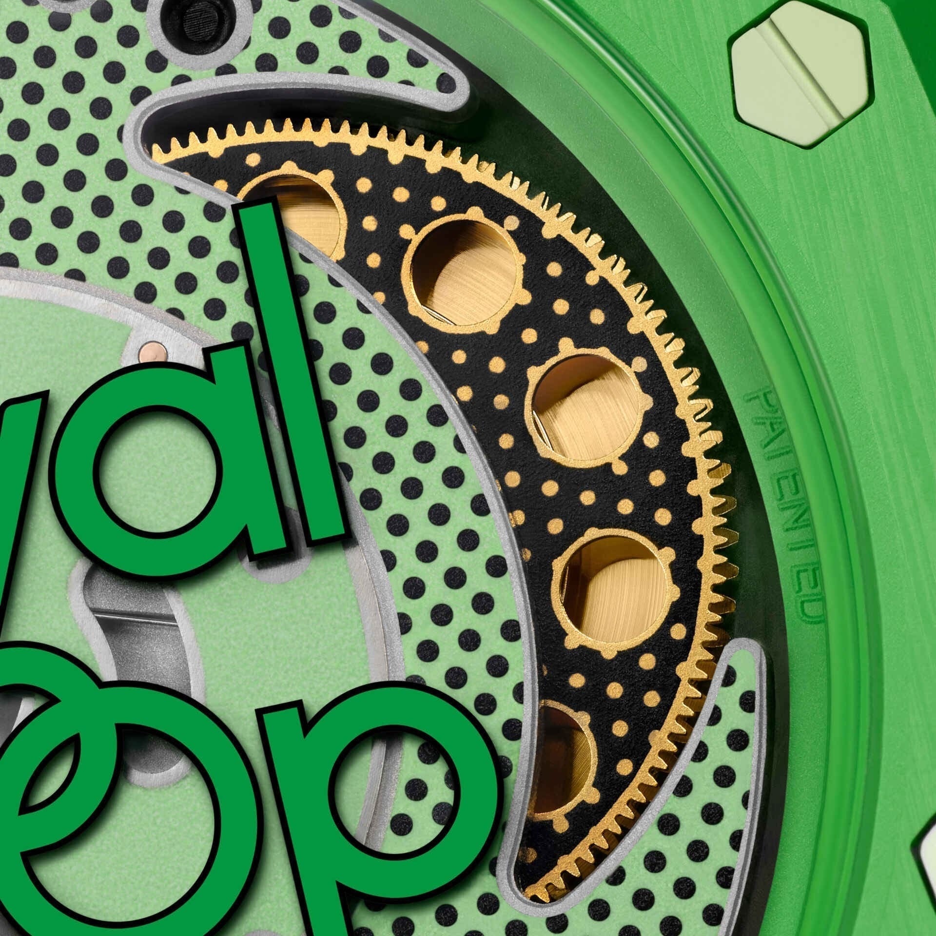 Swatch x AP Royal Pop Green Dial Green Leather Strap Watch for Men - Green Eight