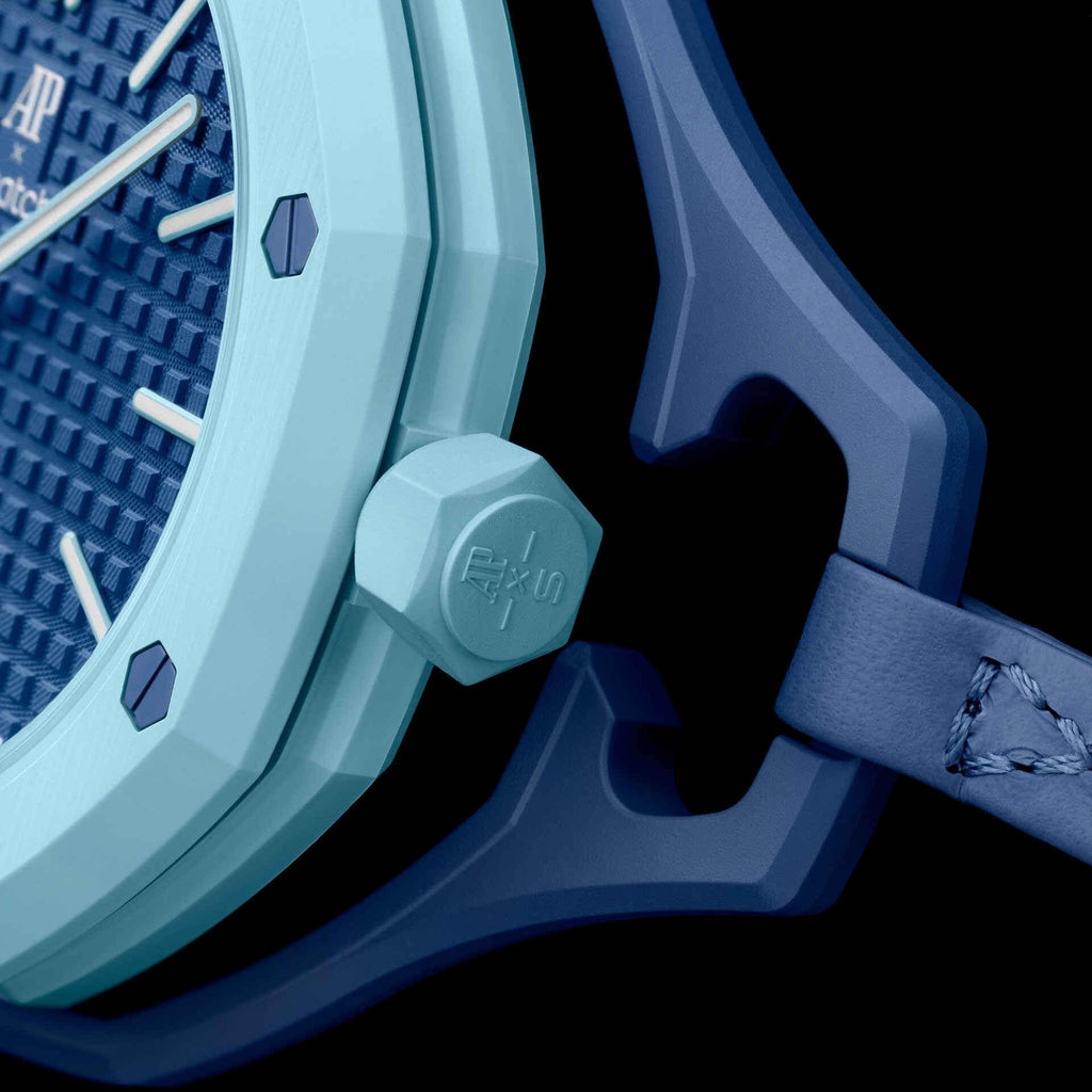 Swatch x AP Royal Pop Blue Dial Blue Leather Strap Watch for Men - Lan Ba