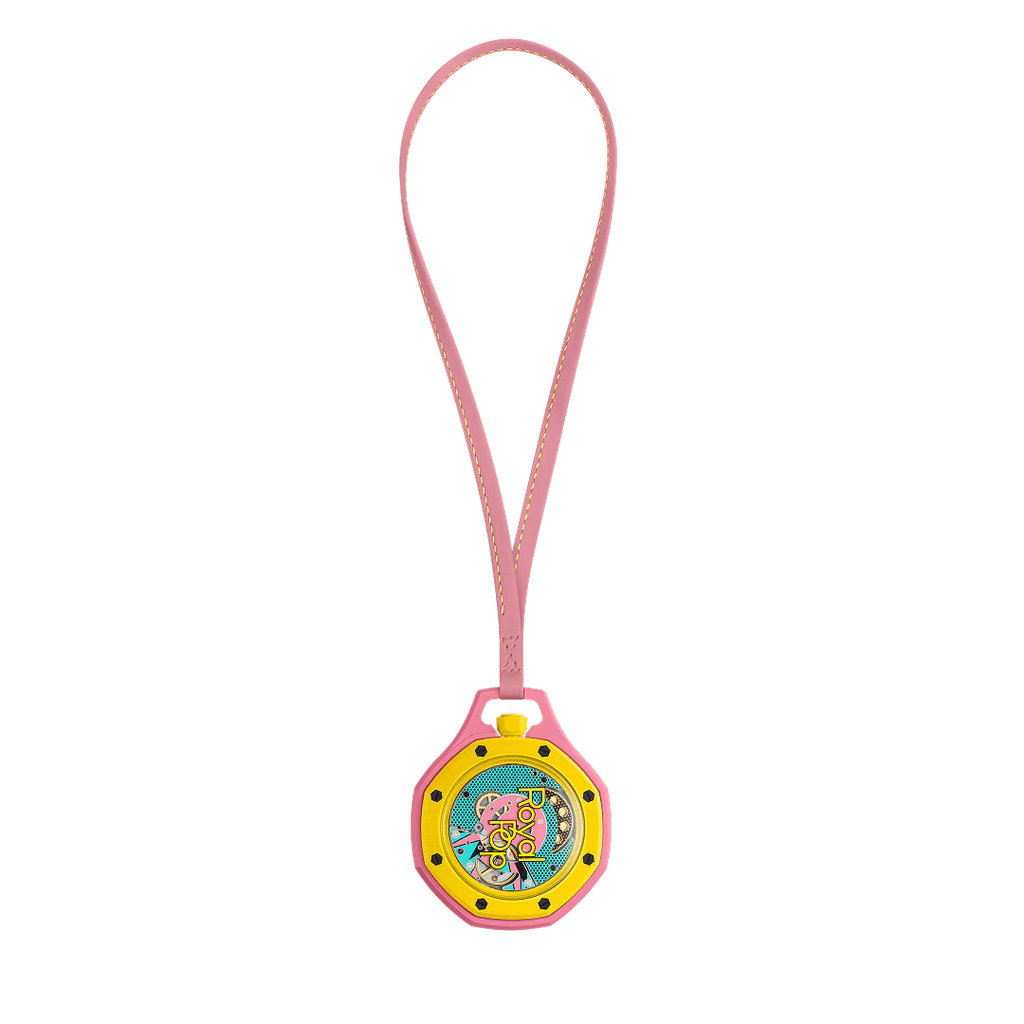Swatch x AP Royal Pop Blue Dial Pink Leather Strap Watch for Women - Otg Roz